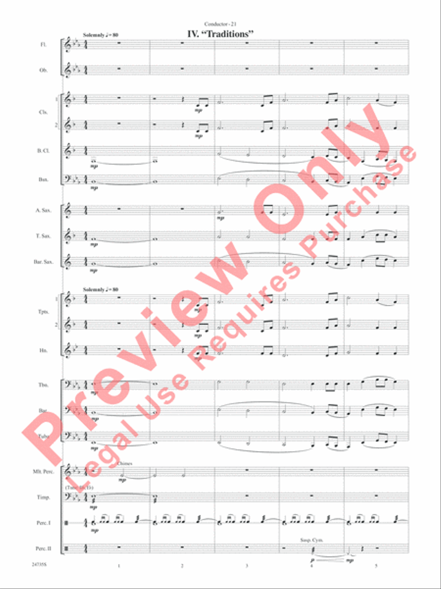 River Valley Legacy (I. River Echoes, II. Railroads, III. Machines, IV. Traditions) Concert Band scores gallery preview page 24