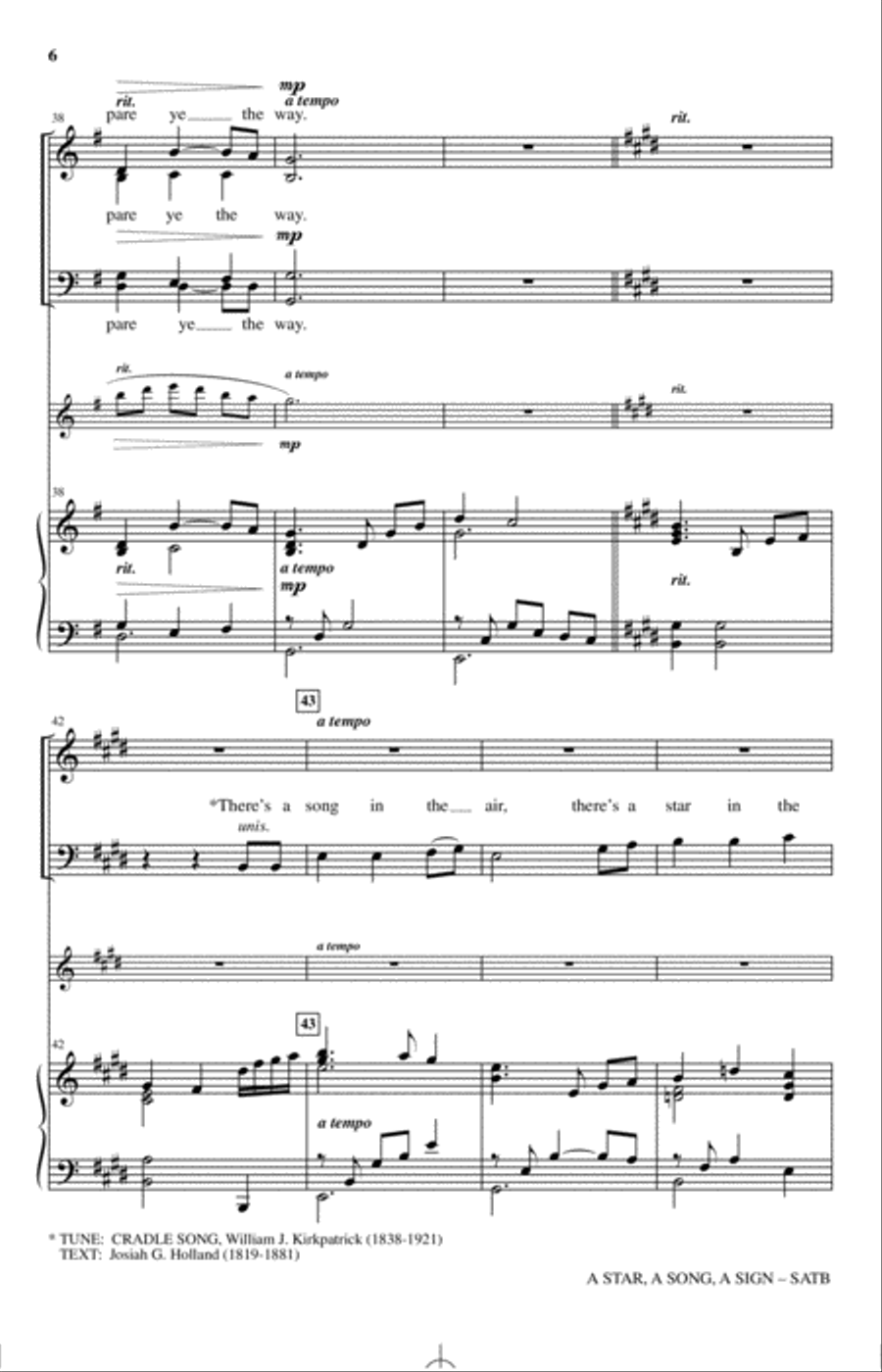 A Star, A Song, A Sign 4-Part scores gallery preview page 5