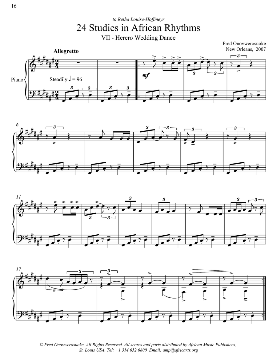 Twenty-Four Studies in African Rhythms, No. 7 Piano Method scores gallery preview page 1