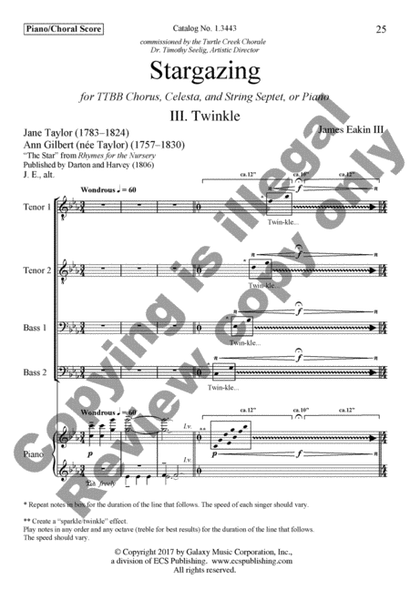 Stargazing (TTBB Piano/Choral Score) image number null