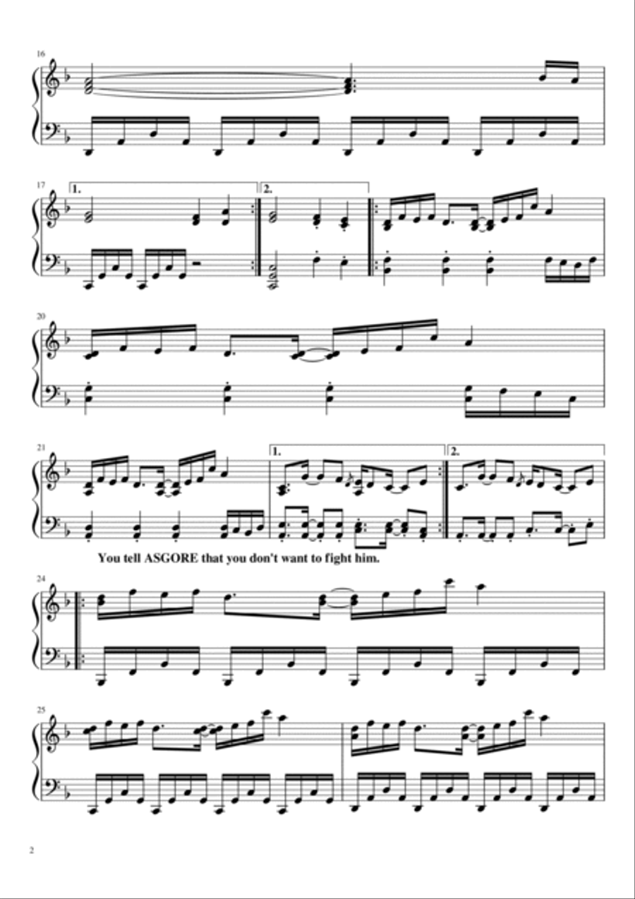 Asgore Piano Solo scores gallery preview page 2