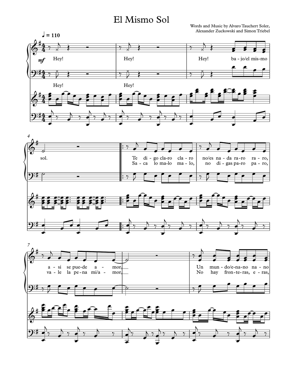 El Mismo Sol 3-Part scores gallery preview page 1