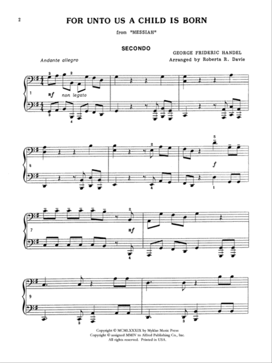 For Unto Us a Child Is Born Small Ensemble scores gallery preview page 2