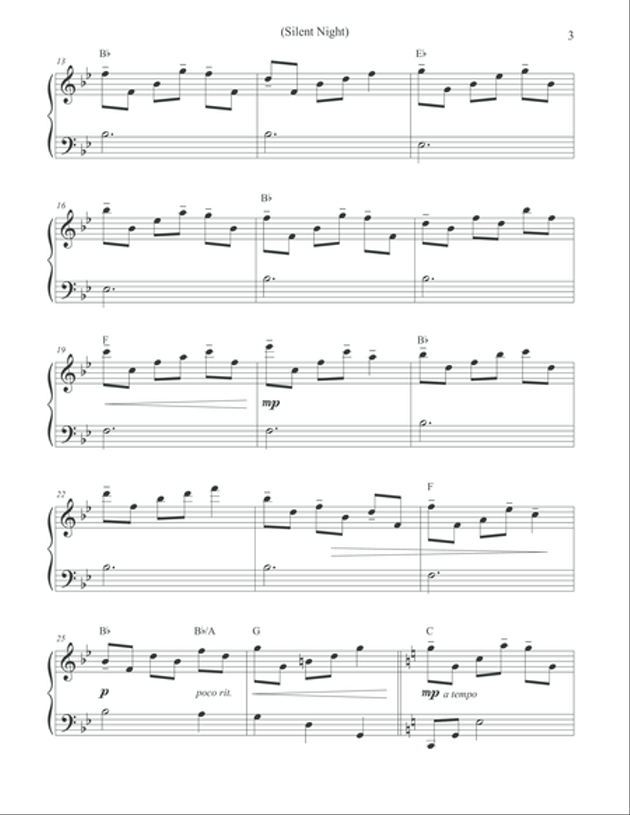 Silent Night (Christmas Piano) Piano Solo scores gallery preview page 3