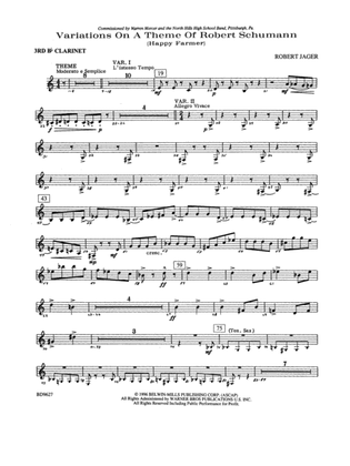 Variations on a Theme of Robert Schumann: 3rd B-flat Clarinet