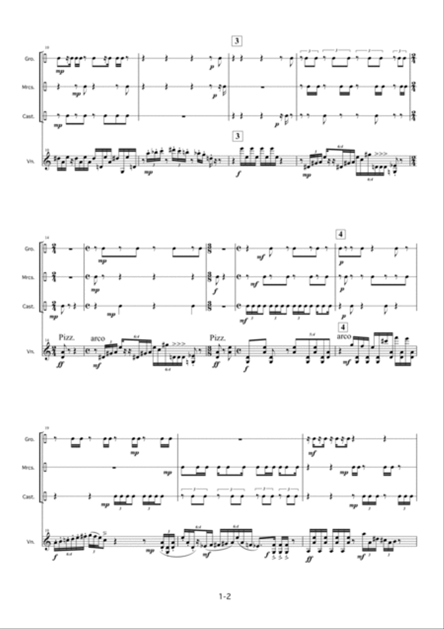 Concerto for Violin and Percussions Op.110 Percussion Ensemble scores gallery preview page 3