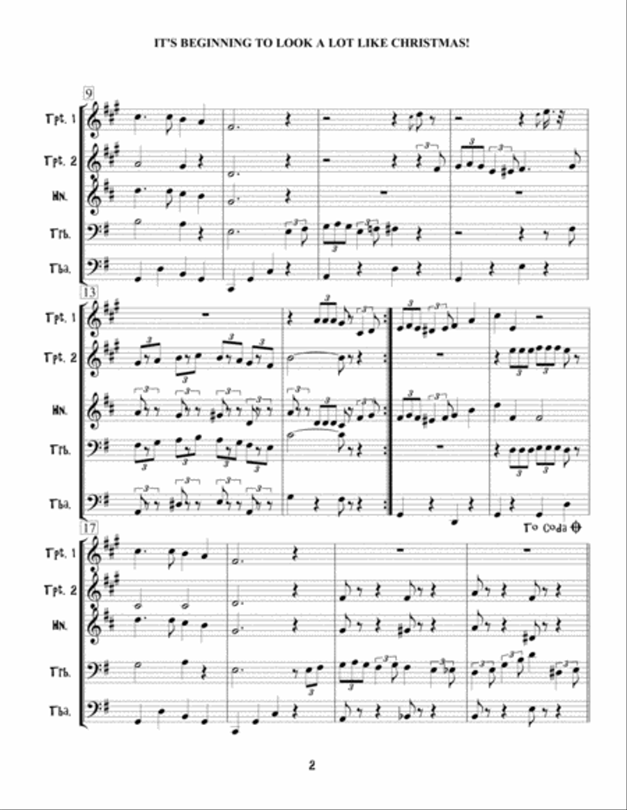 It's Beginning To Look Like Christmas Brass Ensemble scores gallery preview page 3