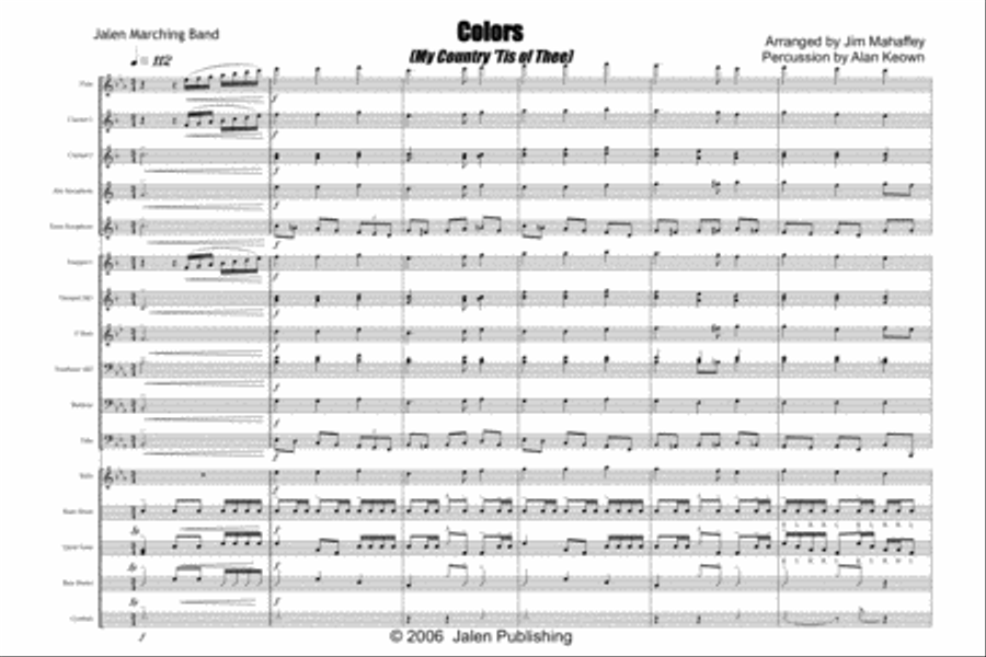 Colors (My Country Tis Of Thee) Marching Band scores gallery preview page 2