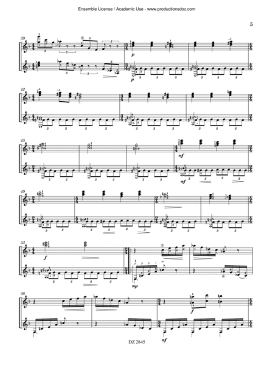 Mariposa Nocturna Classical Guitar scores gallery preview page 5