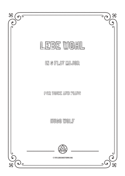 Wolf-Lebe wohl in G flat Major，for voice and piano image number null