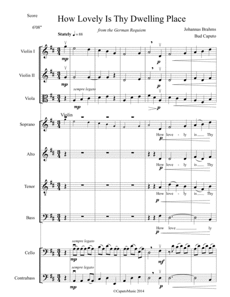 How Lovely Is Thy Dwelling Place for SATB and Strings image number null