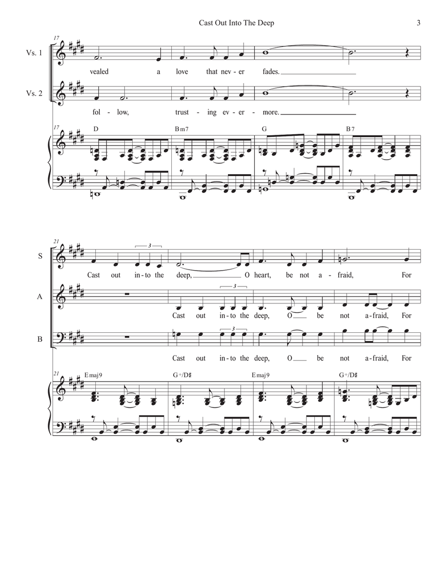 Cast Out Into The Deep (SAB) 3-Part scores gallery preview page 3