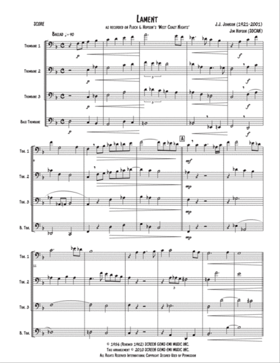 Lament Brass Ensemble scores gallery preview page 3