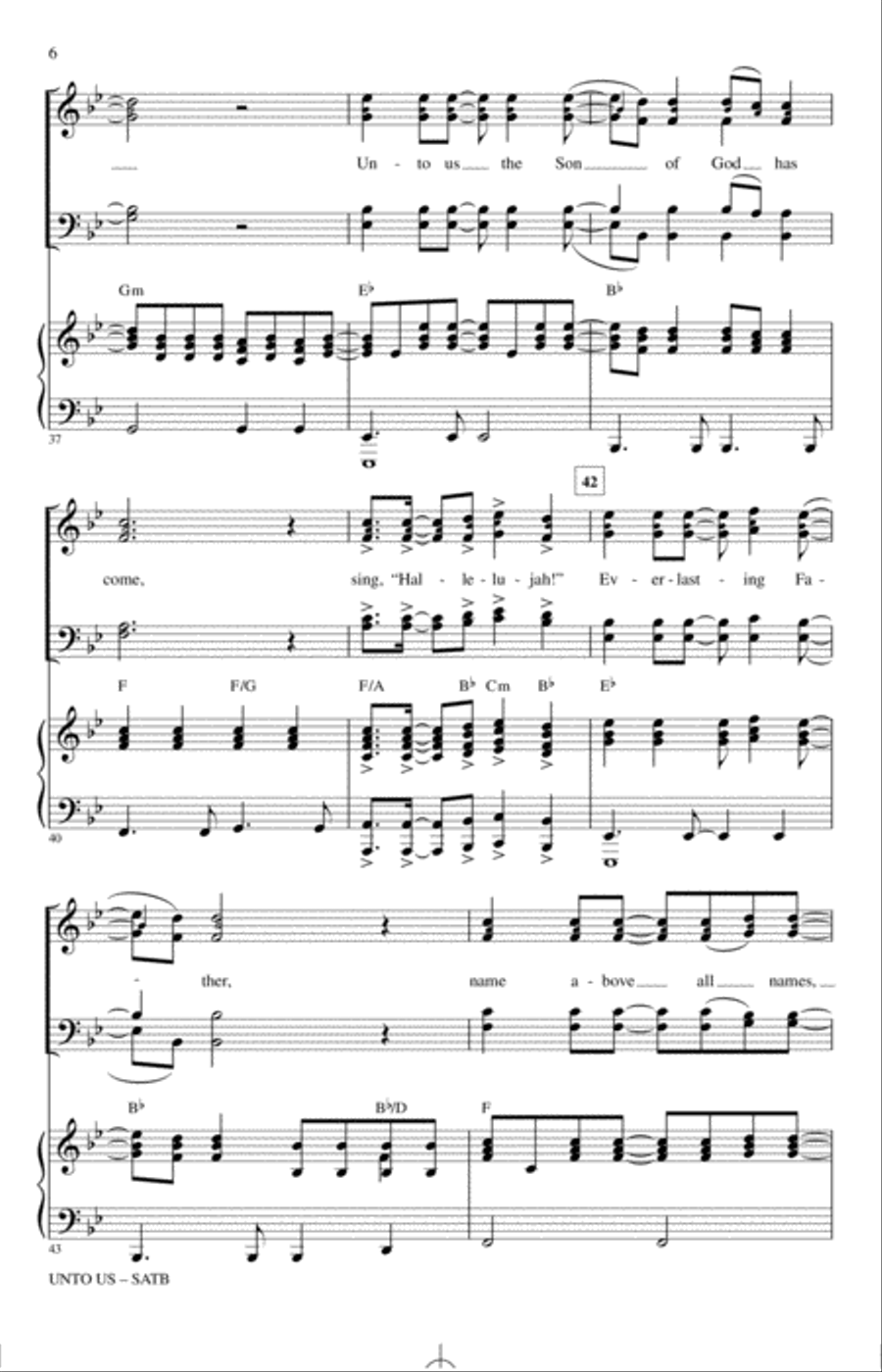 Unto Us 4-Part scores gallery preview page 5