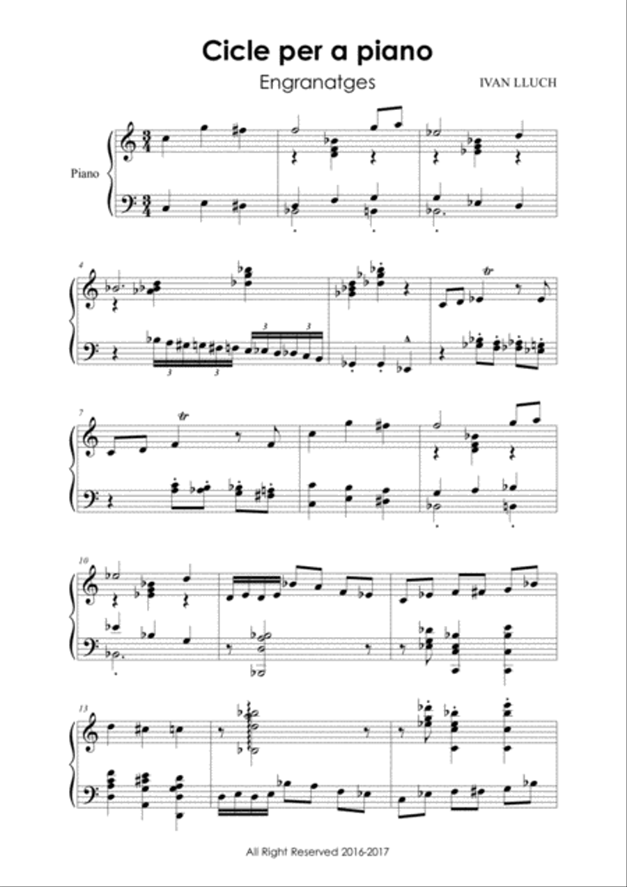 Modern Cycle: Gears Modern Cycle: Gears Piano Solo scores gallery preview page 1