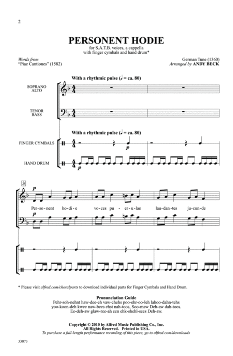 Personent Hodie 4-Part scores gallery preview page 2
