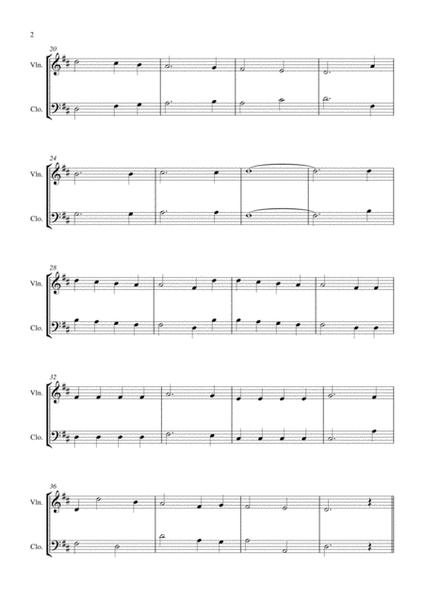 Joy to the World (for violin-cello duet, suitable for grades 1-3) image number null