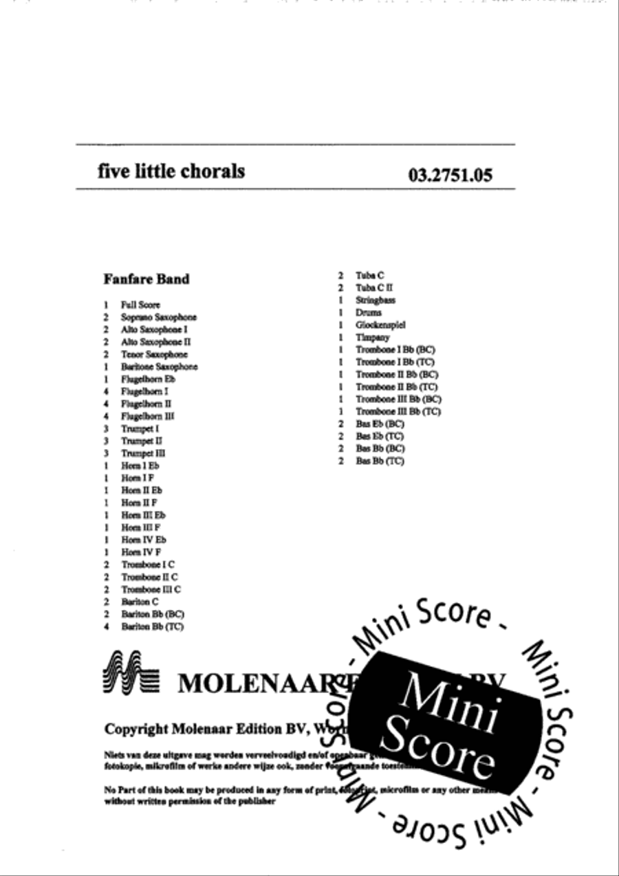 Five Little Chorals Five Little Chorals Fanfare Band scores gallery preview page 4