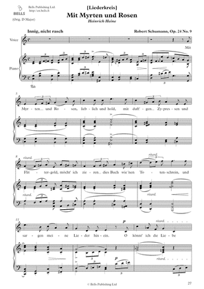 Book cover for Mit Myrten und Rosen, Op. 24 No. 9 (C Major)