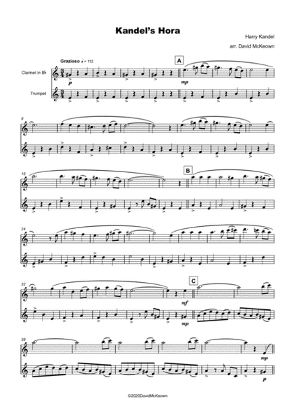 Kandel's Hora, Klezmer tune for Clarinet and Trumpet Duet