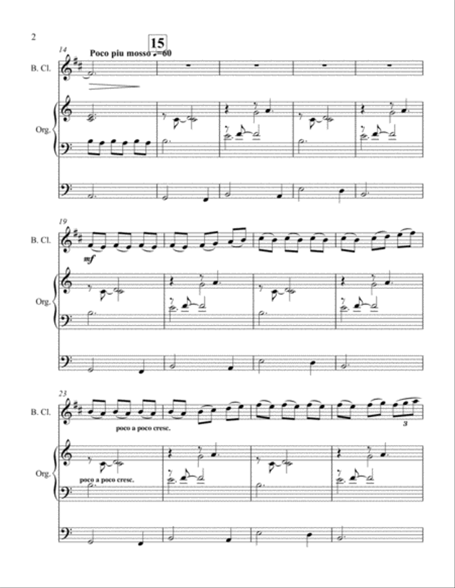 Affirmations for Bass Clarinet and Organ Woodwind Duet scores gallery preview page 2