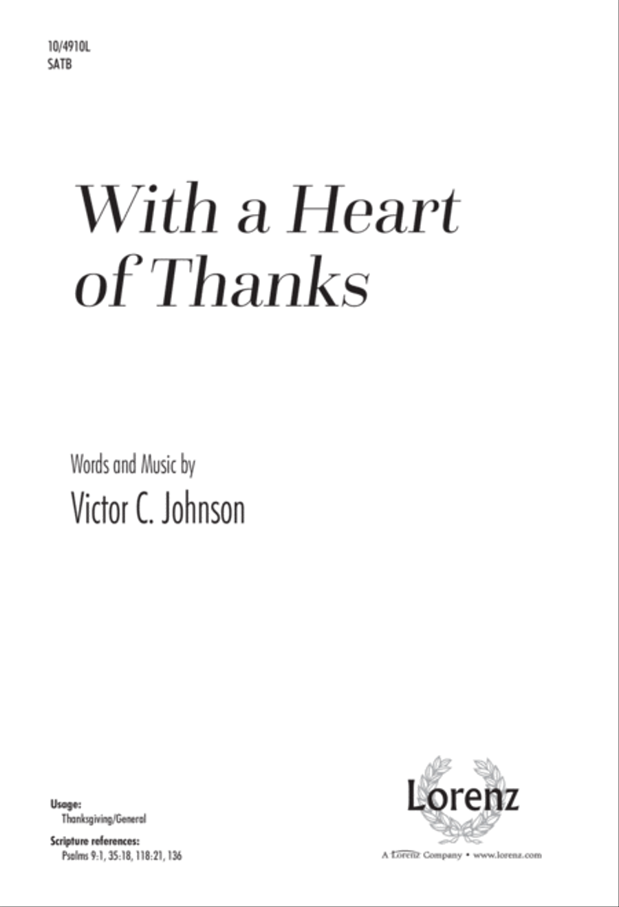 With a Heart of Thanks 4-Part scores gallery preview page 1