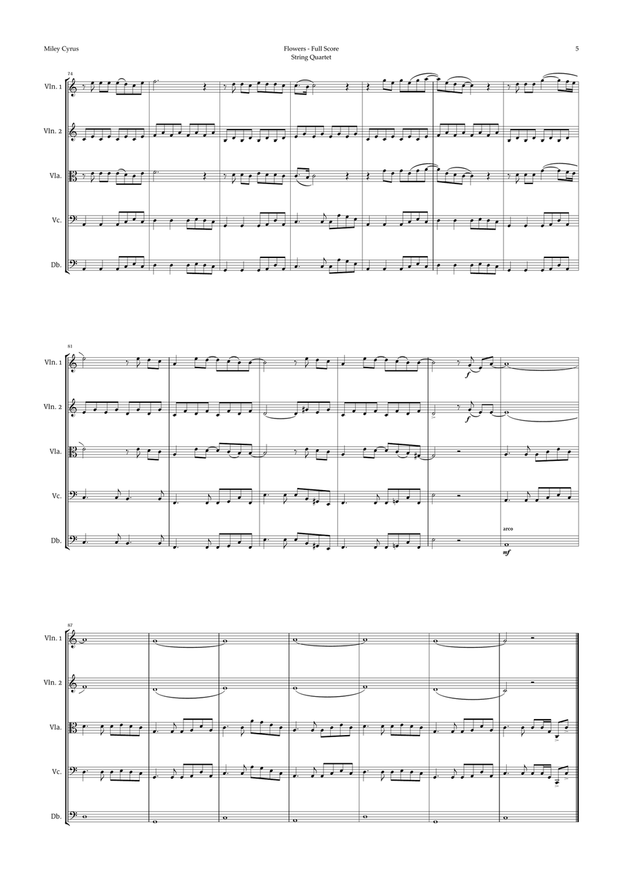 Flowers String Quintet scores gallery preview page 5