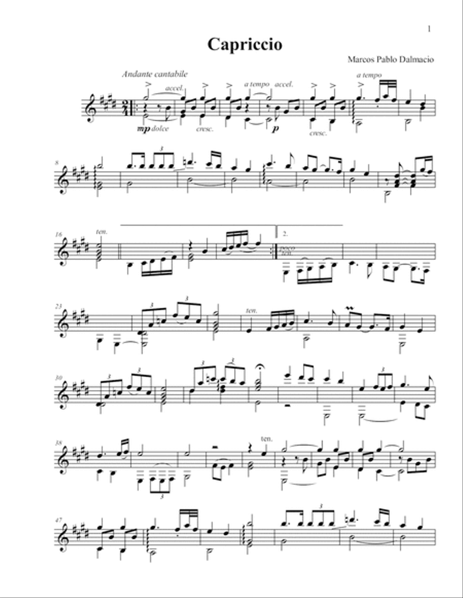 Tres Piezas Liricas para guitarra Opus 1 (Spanish Edition) Classical Guitar scores gallery preview page 4