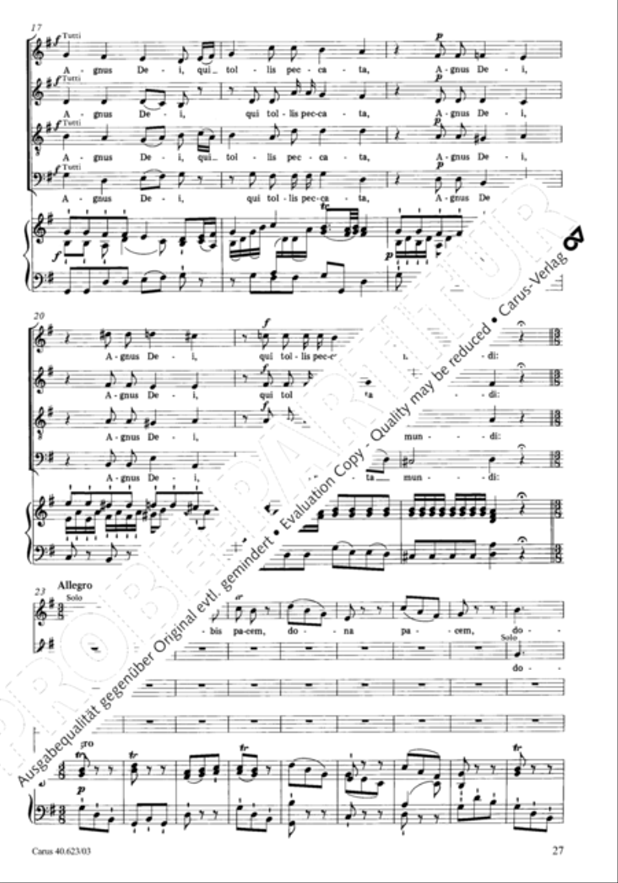 Missa brevis in G major Missa brevis in G major 4-Part scores gallery preview page 30