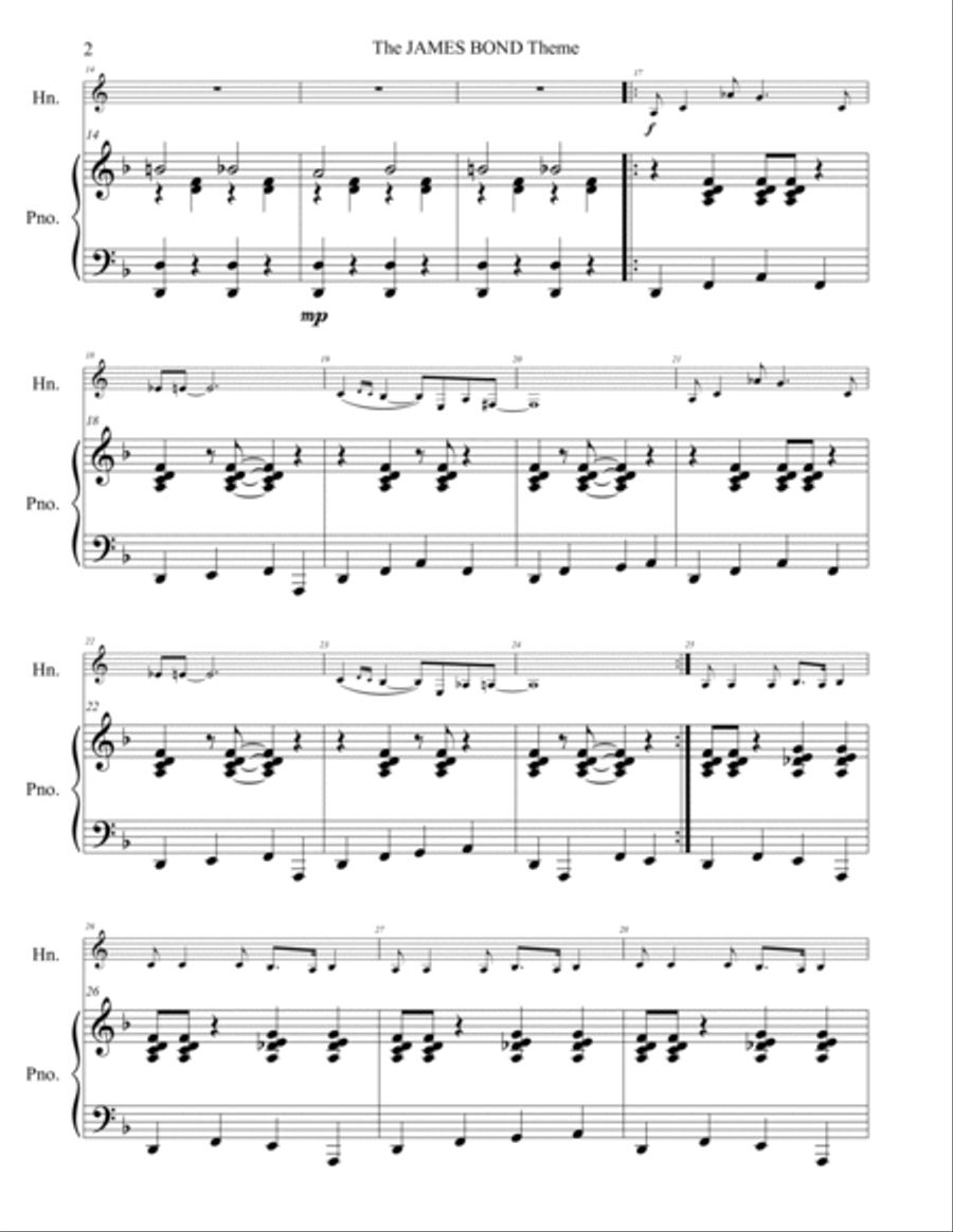 James Bond Theme Horn scores gallery preview page 3