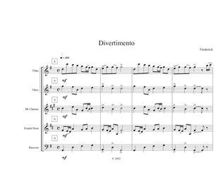 Book cover for Divertimento (Woodwind Quintet)