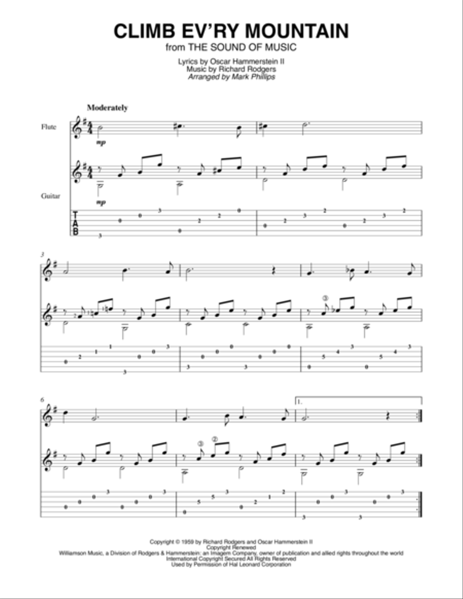 Climb Ev'ry Mountain Flute scores gallery preview page 1