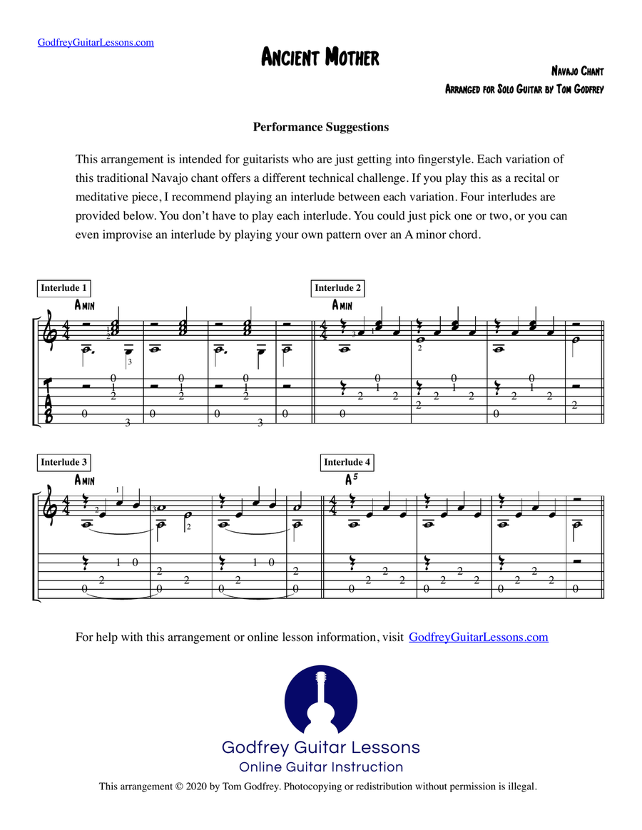 Ancient Mother Acoustic Guitar scores gallery preview page 1