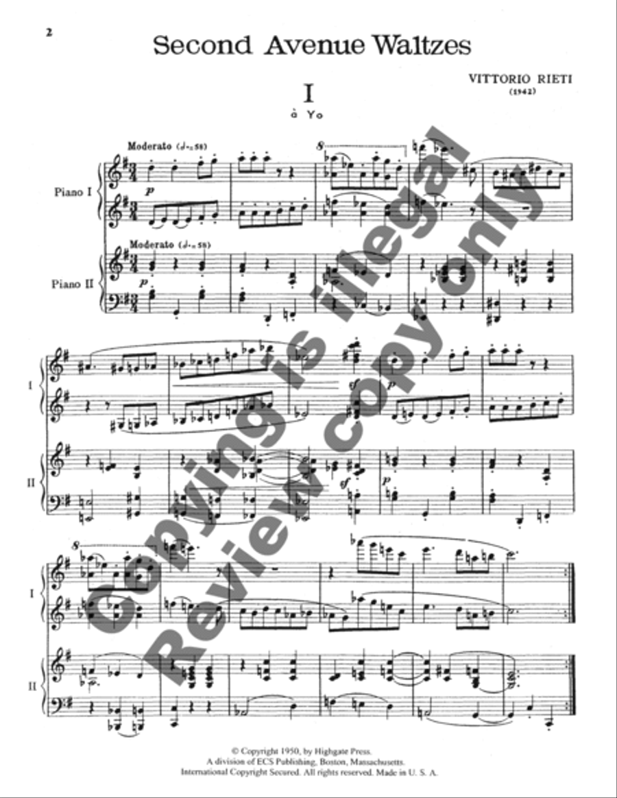 Second Avenue Waltzes Second Avenue Waltzes Piano Duet scores gallery preview page 8