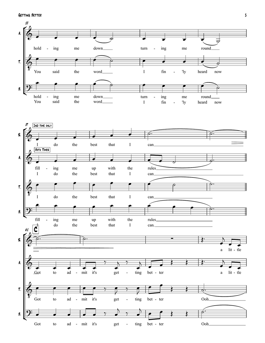 Getting Better 4-Part scores gallery preview page 5