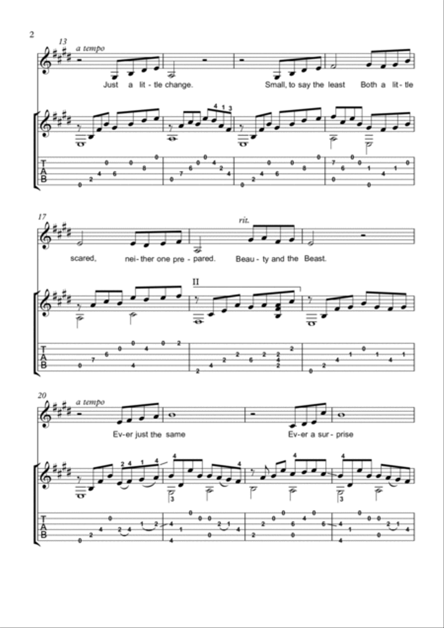 Beauty And The Beast Acoustic Guitar scores gallery preview page 2
