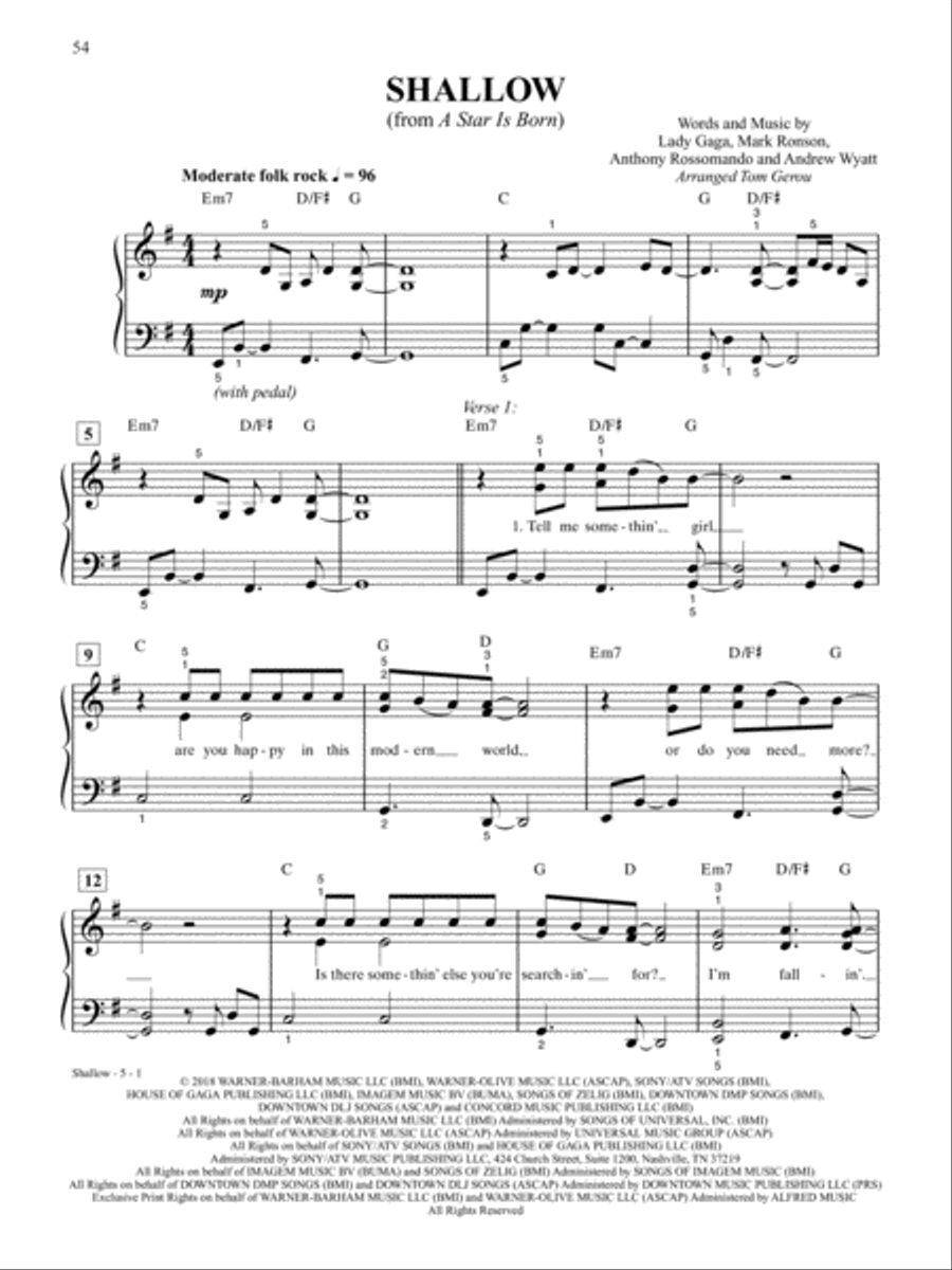 2019 Greatest Pop & Movie Hits Easy Piano scores gallery preview page 5