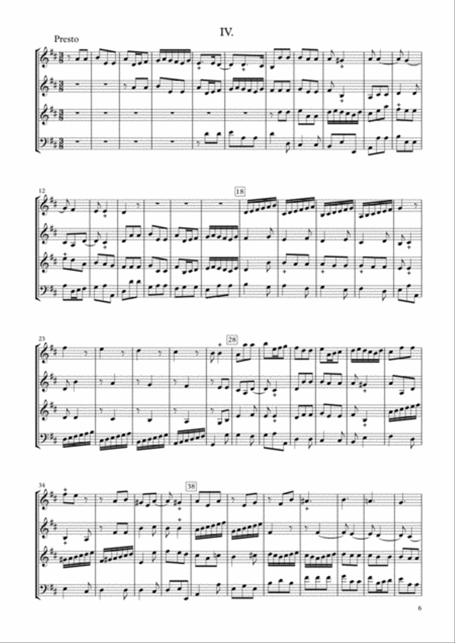 Sonata Op.34-4 for Clarinet Quartet Clarinet Quartet scores gallery preview page 6