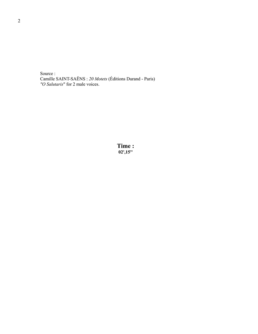 O Salutaris, Duet for Trombones and Organ Trombone Duet scores gallery preview page 2