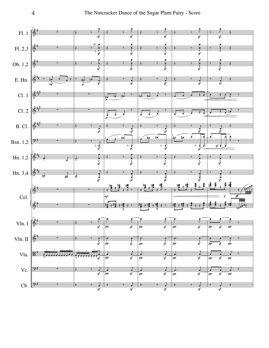 Dance of the Sugar Plum Fairy from The Nutcracker for Full Orchestra Full Orchestra scores gallery preview page 4