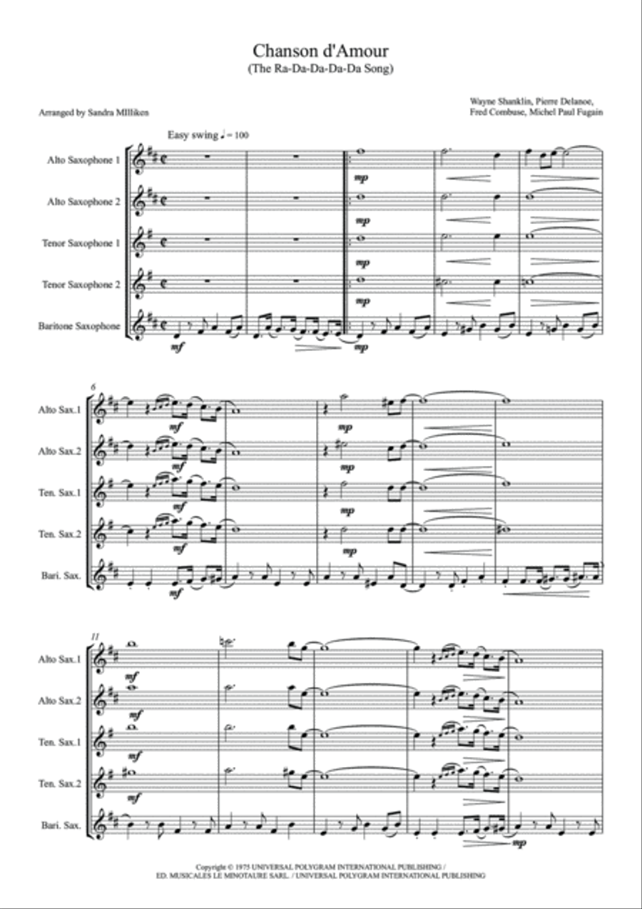 Chanson D'amour Woodwind Quintet scores gallery preview page 2