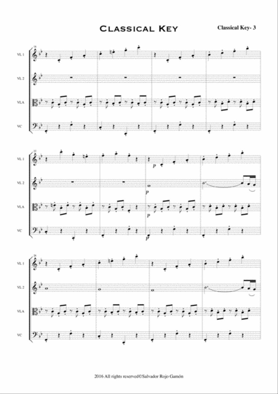 CLASSICAL KEY For String Quartet String Quartet scores gallery preview page 5