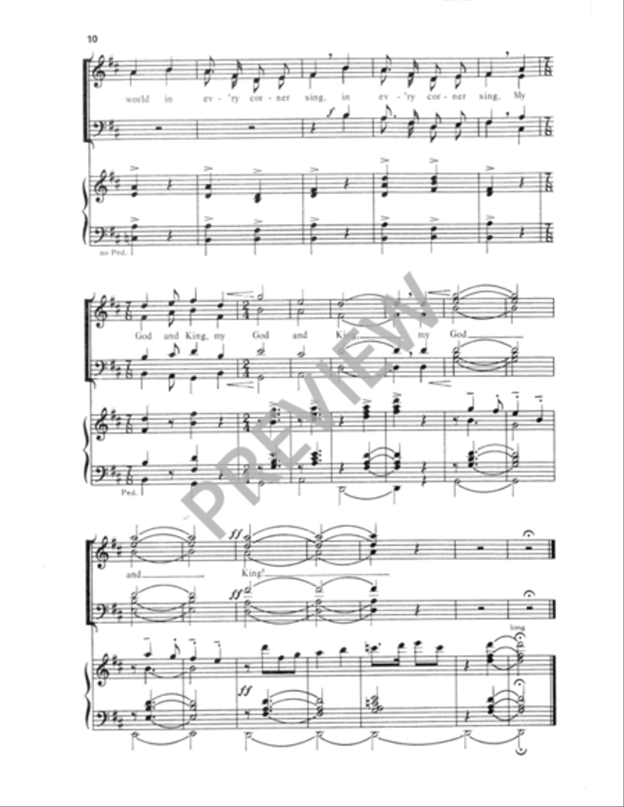 Let All the World in Every Corner Sing 4-Part scores gallery preview page 11