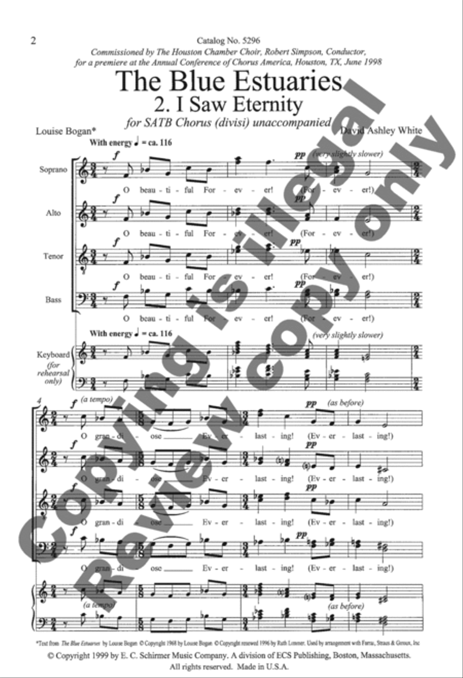 The Blue Estuaries: 2. I Saw Eternity Divisi scores gallery preview page 2
