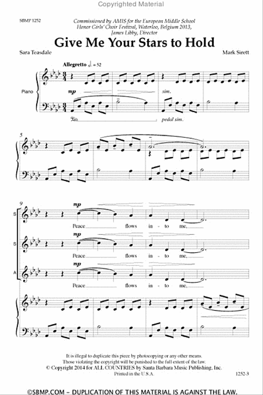 Give Me Your Stars to Hold - SSA Octavo SSA scores gallery preview page 2