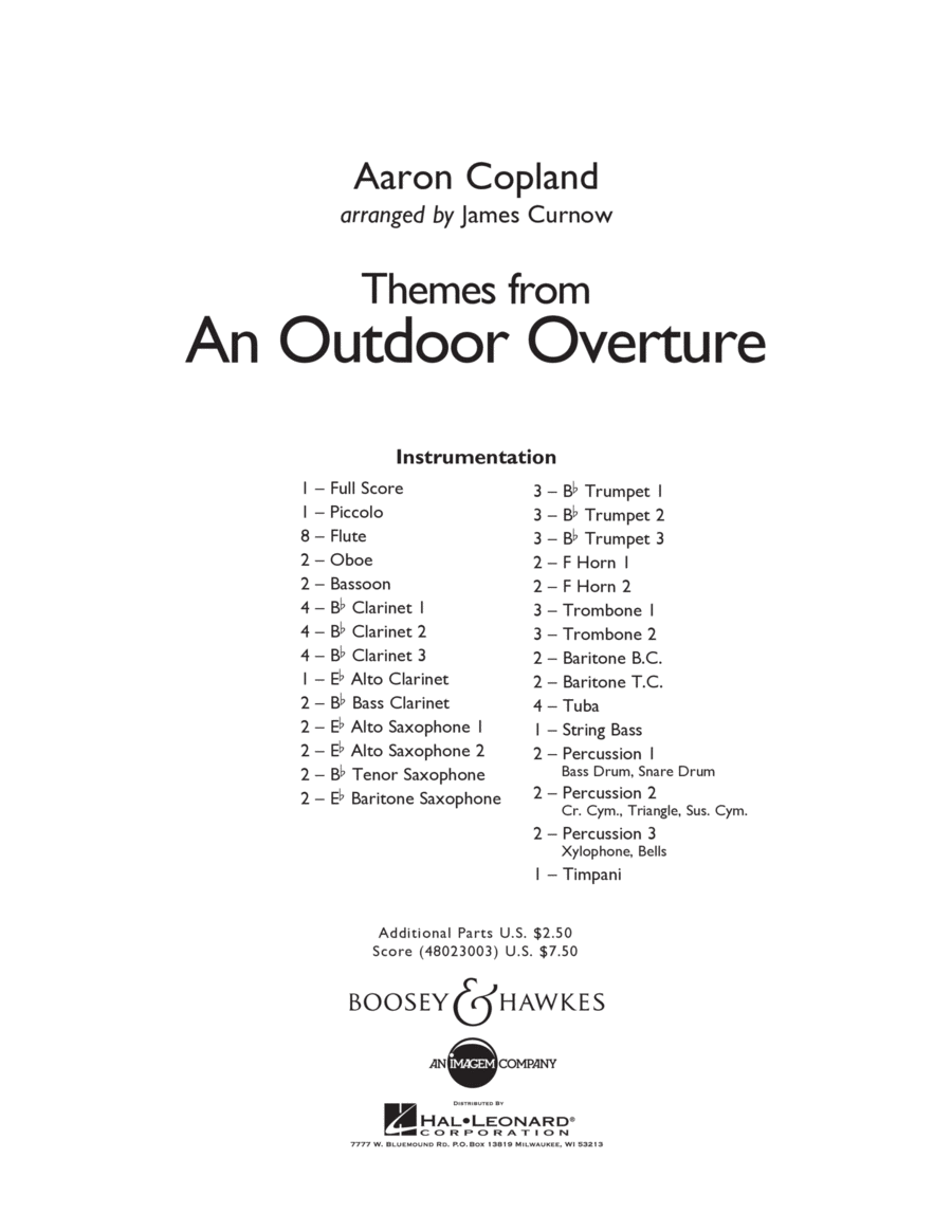 Themes from An Outdoor Overture by James Curnow
                        Concert Band -
                         Digital Sheet Music
                        