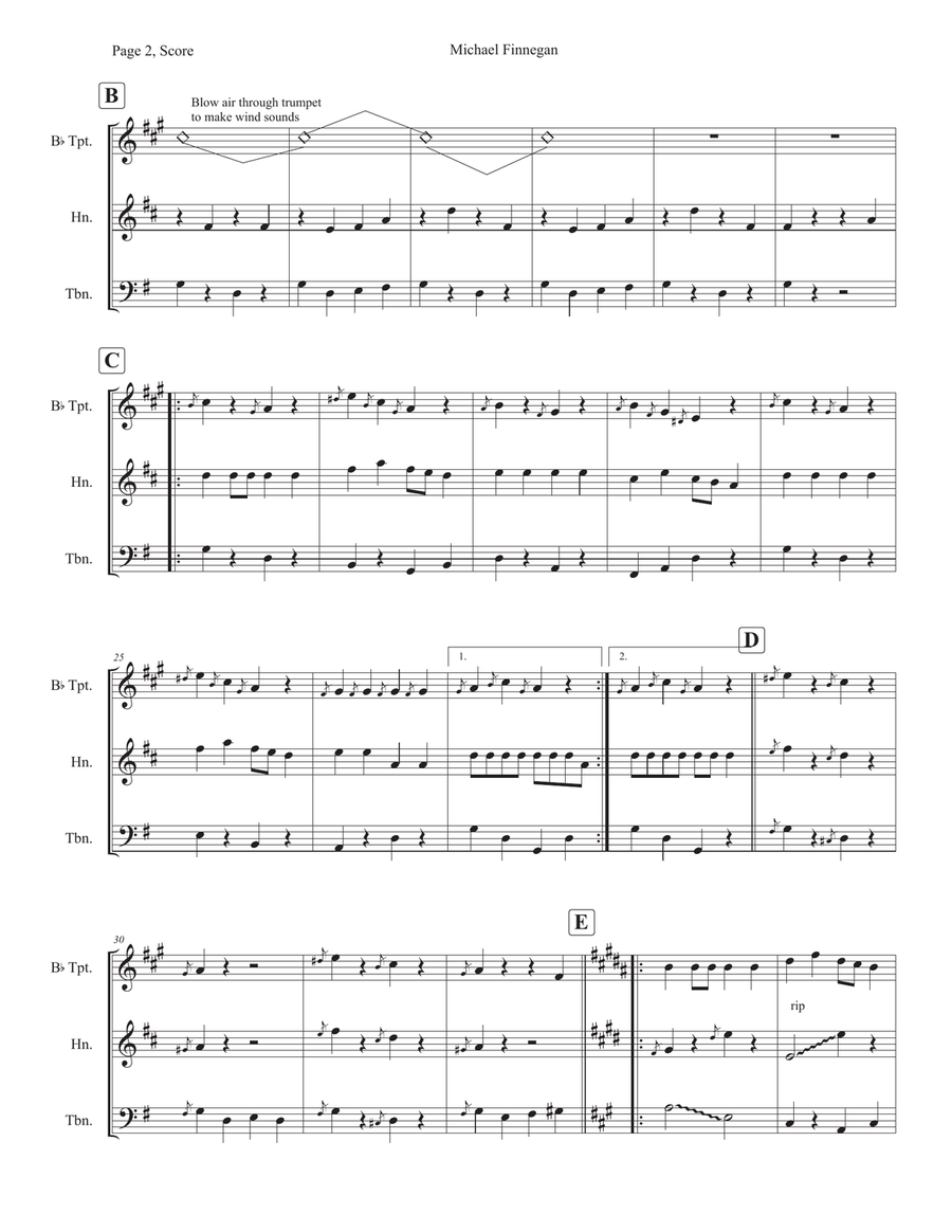 Michael Finnegan Michael Finnegan Brass Ensemble scores gallery preview page 2