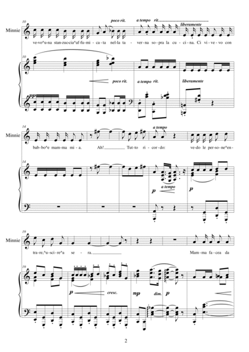 Puccini-La F.del W._Act1 Laggiù nel soledad-Soprano and piano image number null