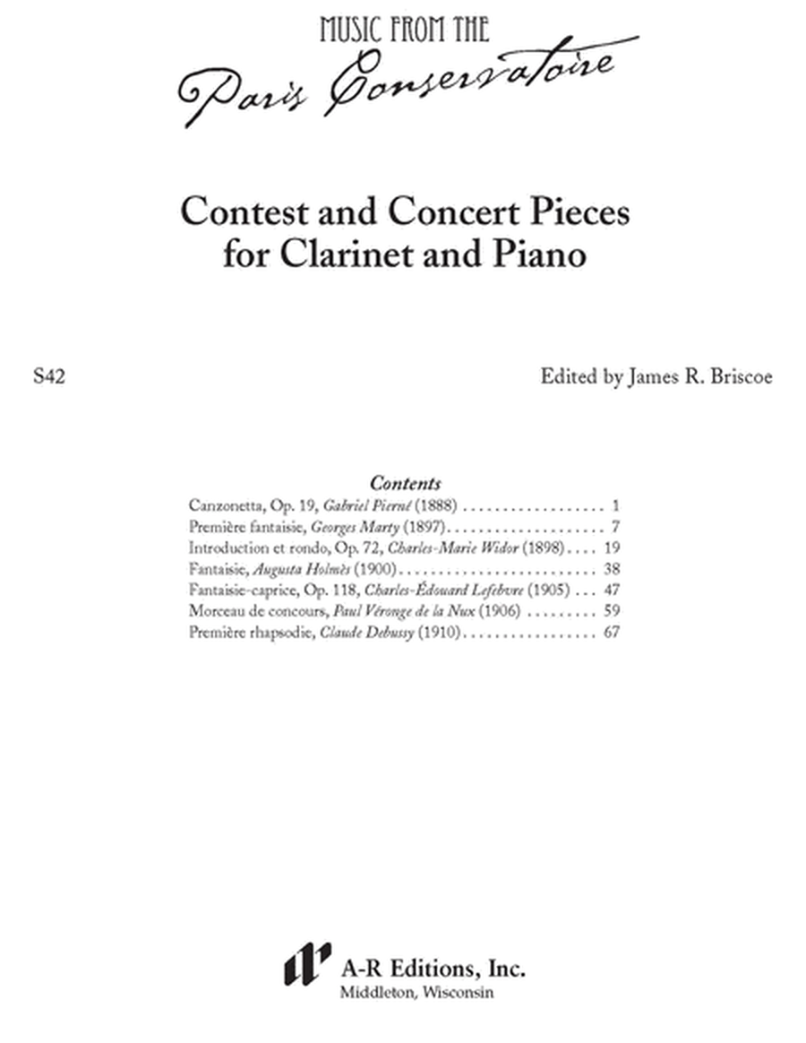 Contest and Concert Pieces for Clarinet and Piano