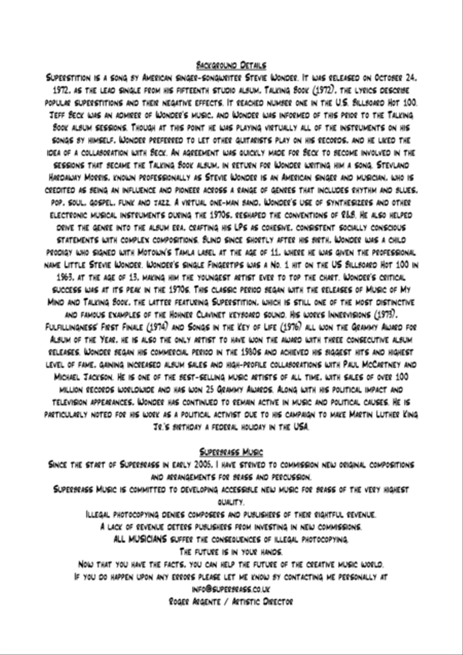 Superstition Superstition Euphonium scores gallery preview page 2